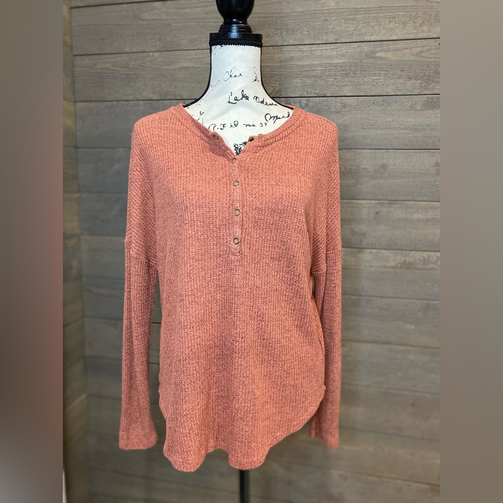 Old Navy Women’s Mauve Long Sleeve Shirt Size XS Lightweight Stretch Knit